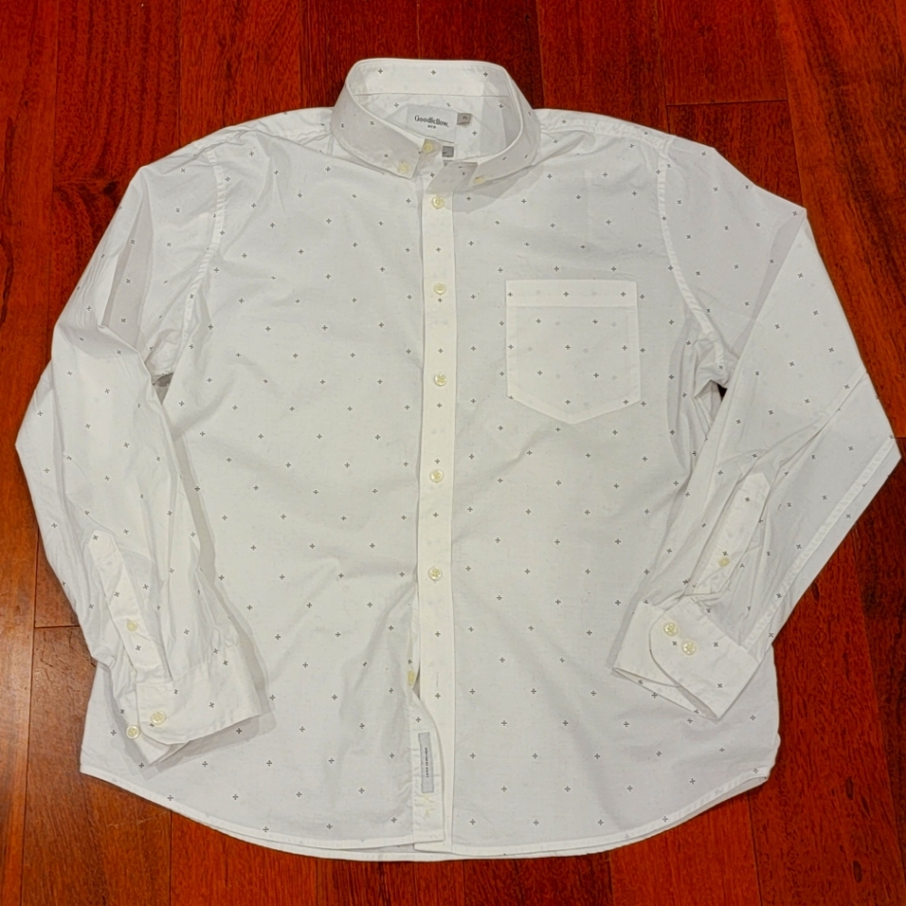 Goodfellow White Casual Button-Down (Large)